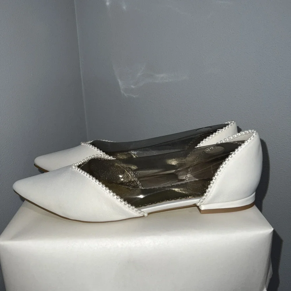 Adrianna Papell Womens Tonya Pearl Satin D'Orsays Size 11 M, New In Box
